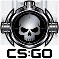 CS:GO游戏标志，一个瞄准镜与骷髅头的组合设计